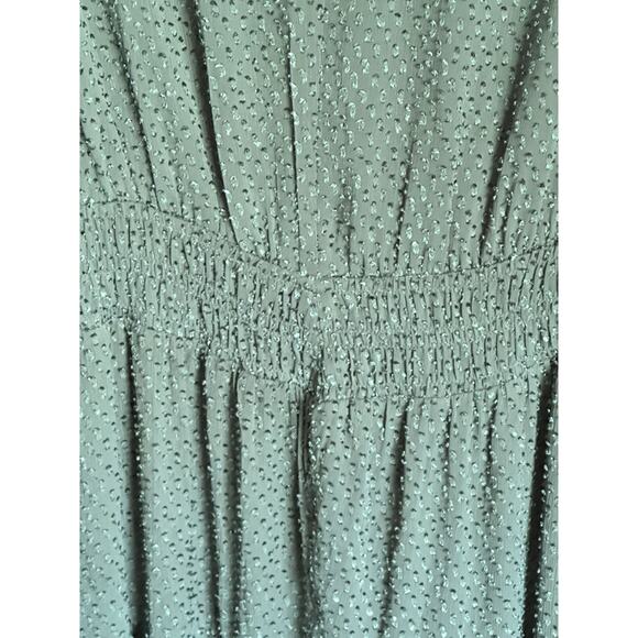 Ryegrass Maxi Dress 1X Tiered Smocked Puff Long Sleeve Boho Festival Green - Picture 11 of 11